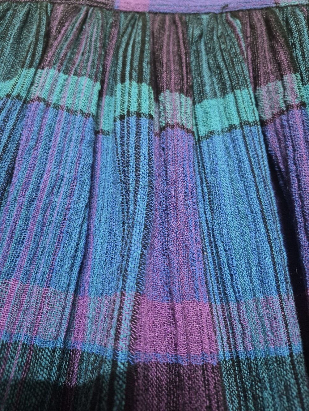 Vintage Nuons Wool Blend Plaid Pleated Midi Skirt